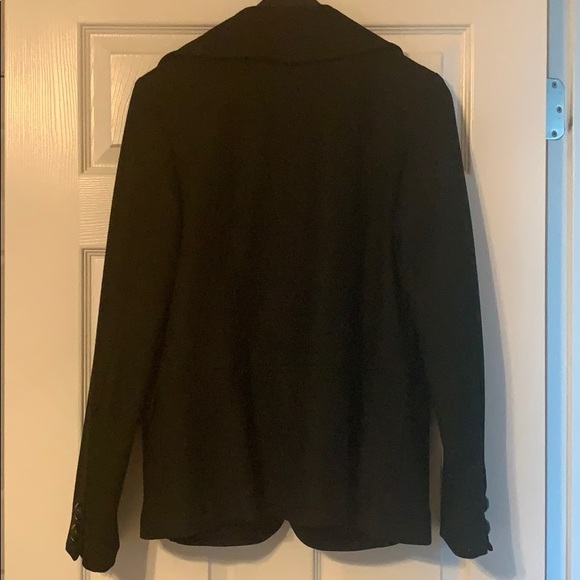 Tulle Black Pea Coat - Picture 8 of 9